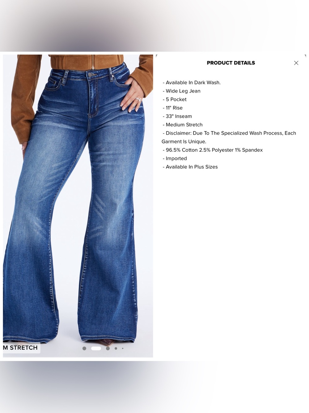 Fashion Nova Dark Blue Wide-Leg Jeans